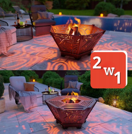 Palenisko ogrodowe stalowe 3mm z rusztem | Grill | Składane | Ognisko